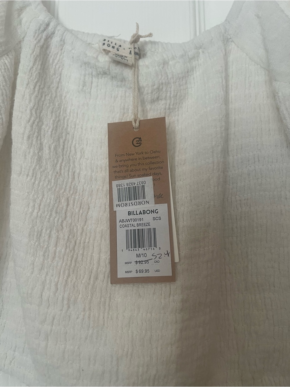 Billabong & The Salty Blonde collab White Crop Blouse - Picture 3 of 3
